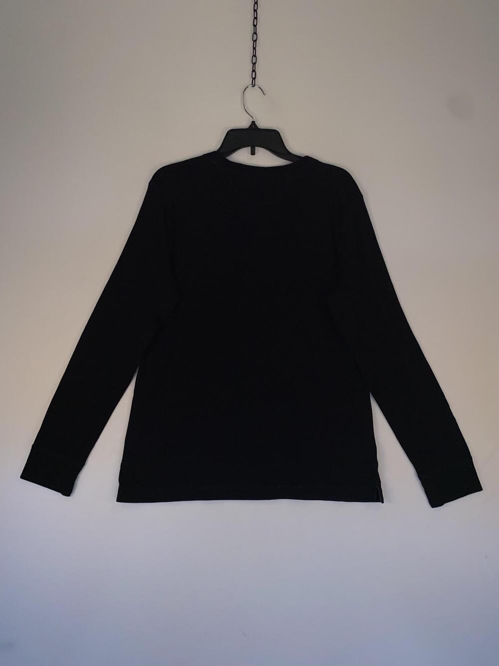 Lauren Ralph Lauren T-shirt Womens XL Black Long Sleeve Henley Cotton Jersey Top - Picture 2 of 5